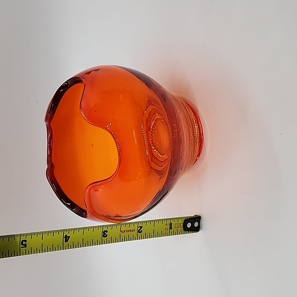 Vintage Viking Glass Epic Rose Bowl Persimmon - Picture 11 of 11